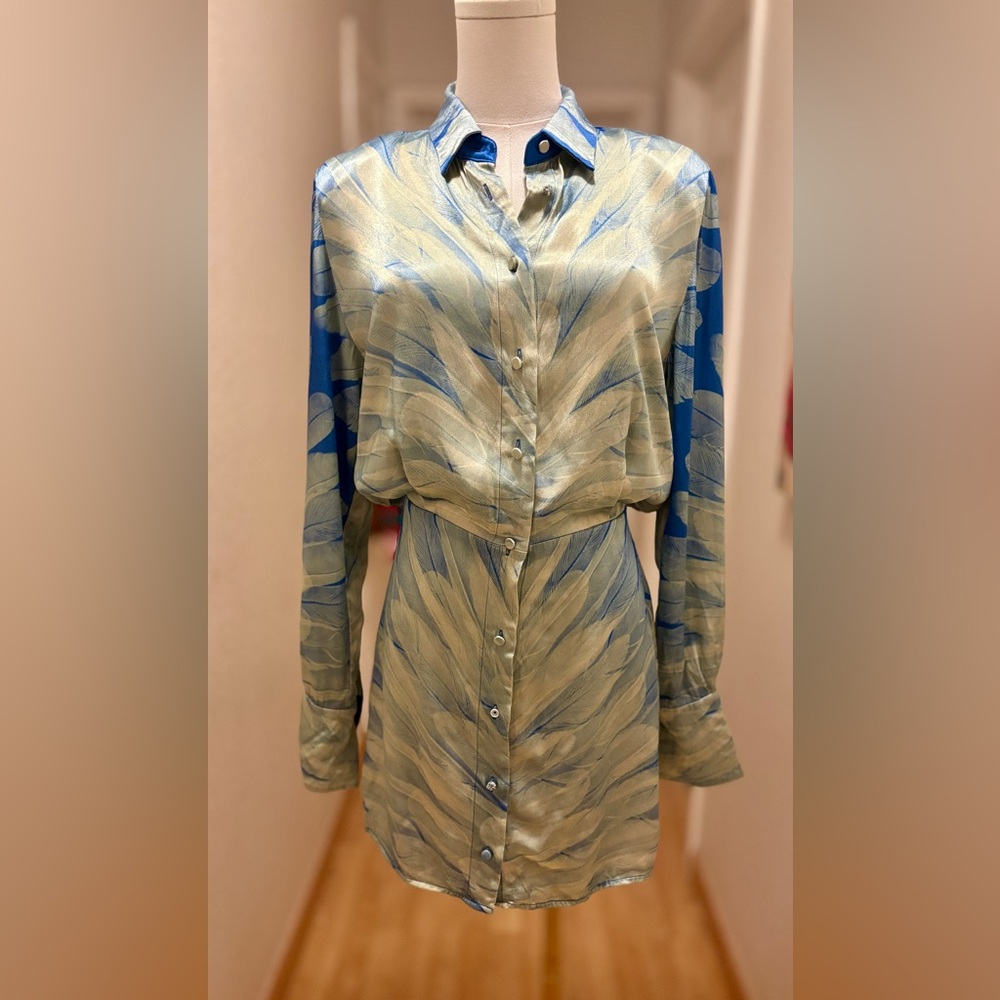 Alexis aqua l/s dress size S